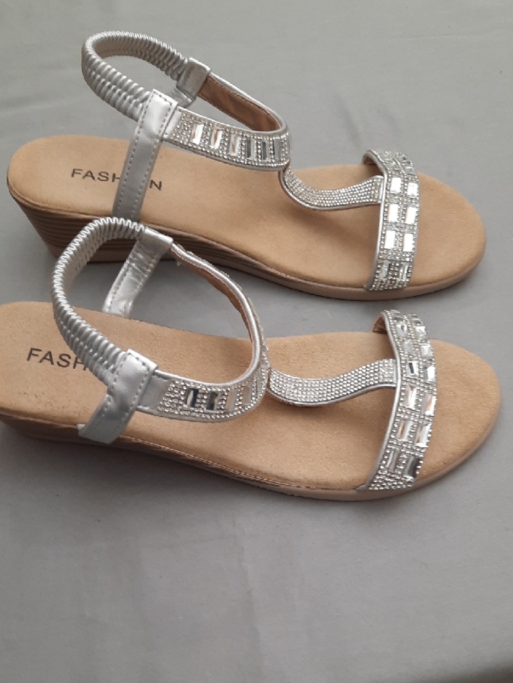Silver Embellished Women's Sandals by Fashion - Size 38 - Picture 8 of 11